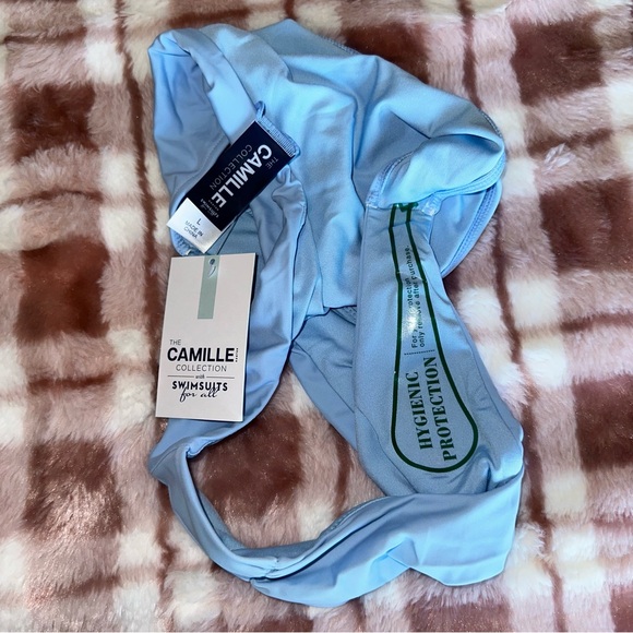 NWT Swimsuits for All Scrunched Cheeky Camille Blue Bikini Bottom | Large - Picture 6 of 8